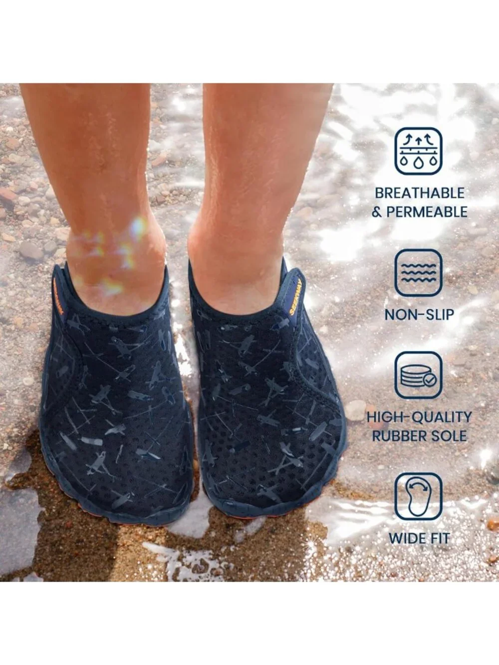Kids' Quick-Dry Barefoot Water Shoes - Non-Slip, Wide Toe Box for Beach, Swim